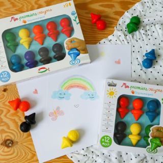 Novinka! Voskovky pre najmenších v šiestich základných farbách🎨 Ideálne do detských ručičiek vďaka svojmu tvaru.